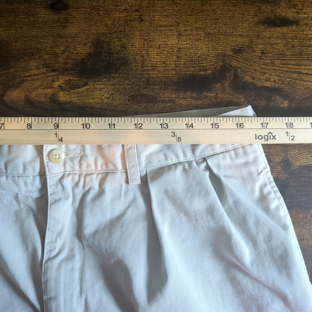 Polo Ralph Lauren Andrew Short Mens 35 Tan Khaki Pleated Chino Cotton Shorts